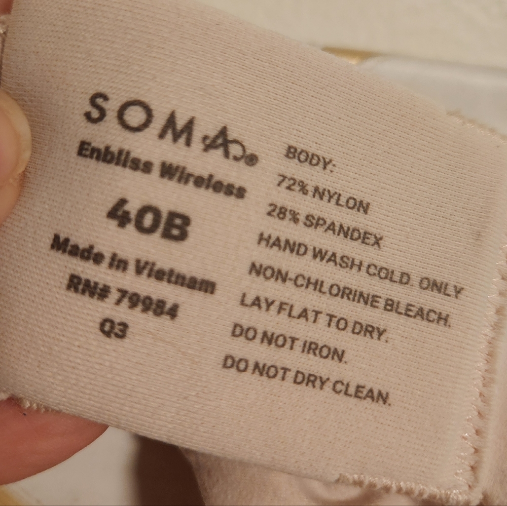 Soma Enbliss Luxe Wireless Bra Size 40B - Like New! Blush Pink - Picture 4 of 6